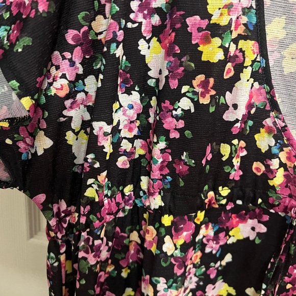 Lands' End Floral swim cover up Dress in Black and Pink NWT size XL women’s - Picture 7 of 8